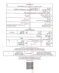 Apostilla paso frontera Marruecos