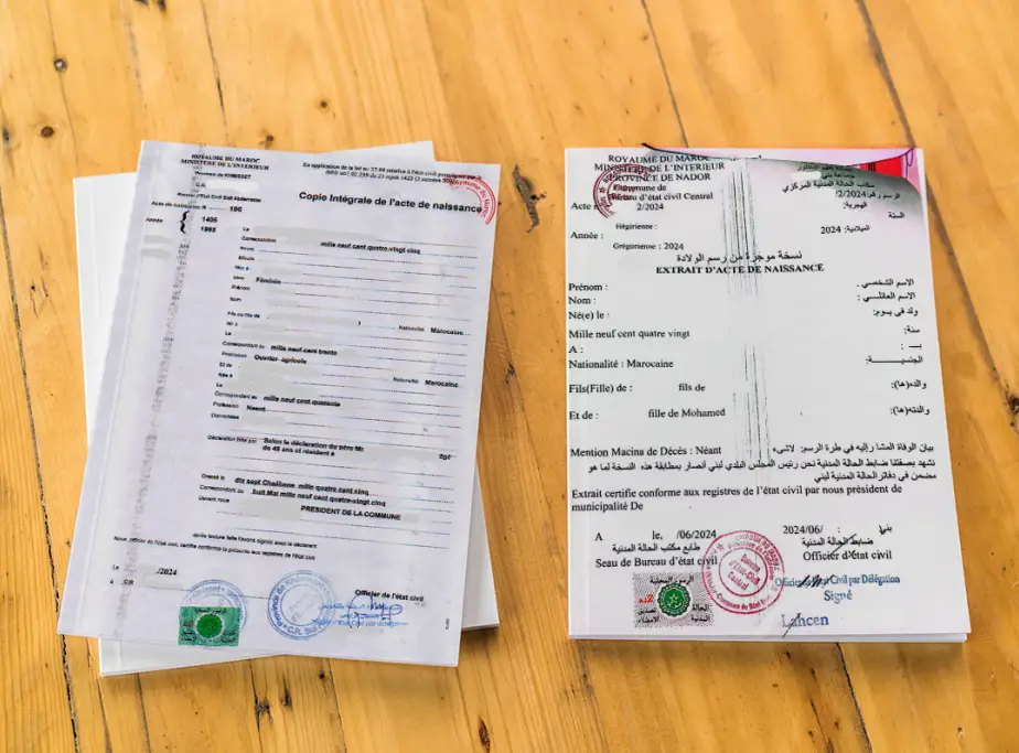 Actas de nacimiento Marruecos. Traducción jurada de certificados de nacimiento